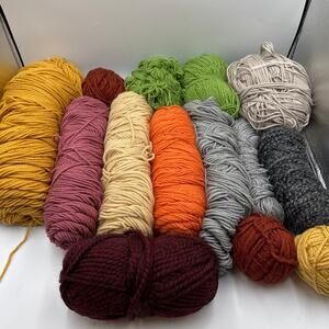 Yarn Lot 3lbs 12oz Destash Retro 70s Earthy Cottagecore Palette Brown Green Plum
